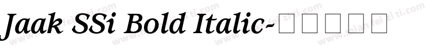 Jaak SSi Bold Italic字体转换